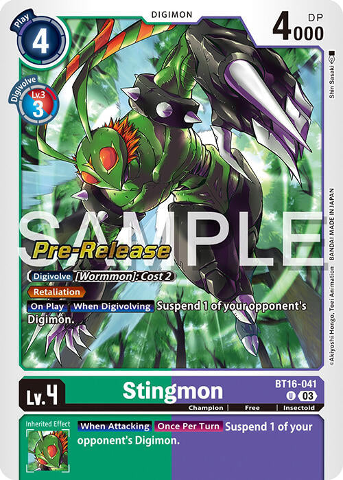 Stingmon [BT16-041] [Beginning Observer Pre-Release Promos] | Shuffle n Cut Hobbies & Games