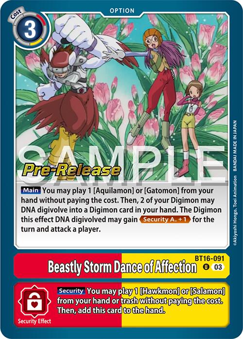 Beastly Storm Dance of Affection [BT16-091] [Beginning Observer Pre-Release Promos] | Shuffle n Cut Hobbies & Games