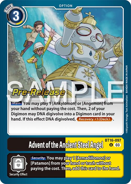 Advent of the Ancient Steel Angel [BT16-097] [Beginning Observer Pre-Release Promos] | Shuffle n Cut Hobbies & Games