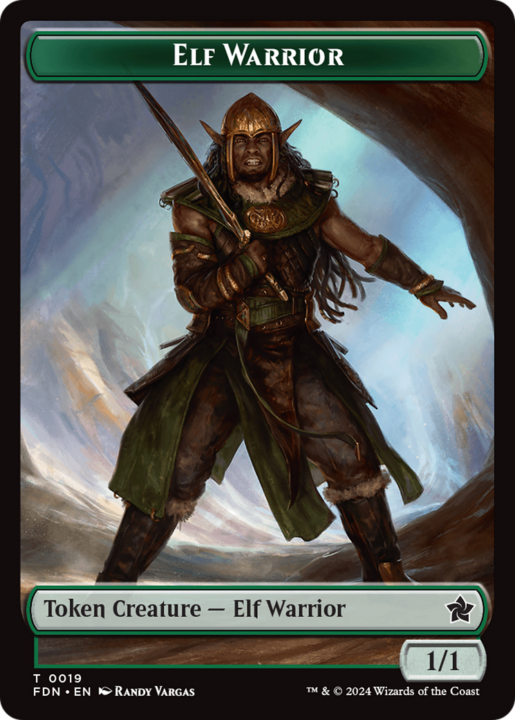 Elf Warrior // Rat (0030) Double-Sided Token [Foundations Tokens] | Shuffle n Cut Hobbies & Games