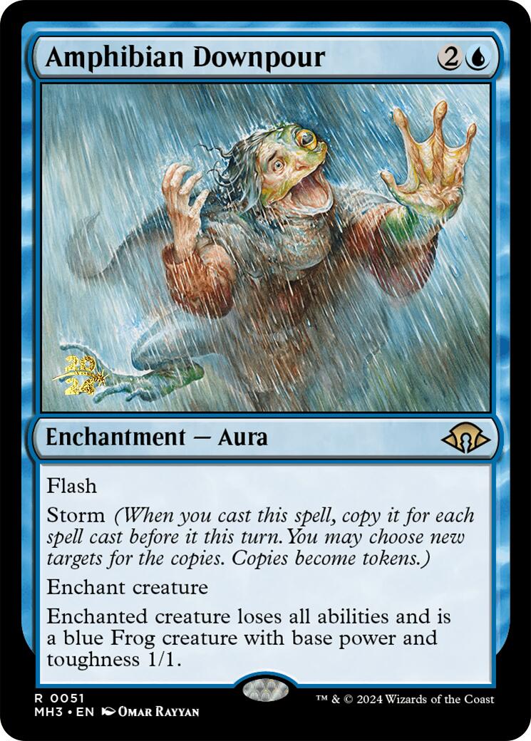 Amphibian Downpour [Modern Horizons 3 Prerelease Promos] | Shuffle n Cut Hobbies & Games