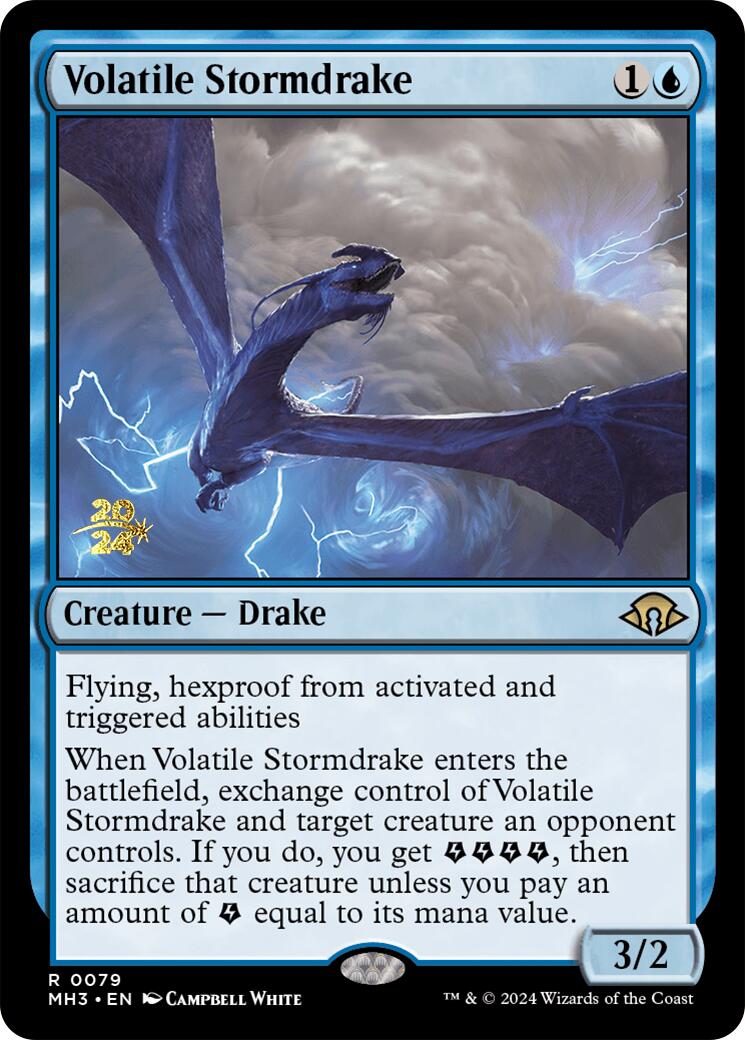 Volatile Stormdrake [Modern Horizons 3 Prerelease Promos] | Shuffle n Cut Hobbies & Games