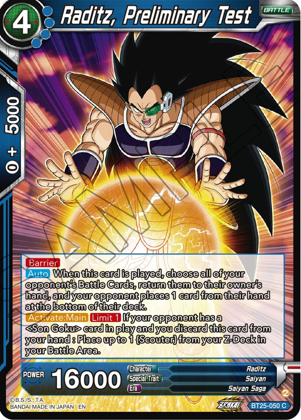 Raditz, Preliminary Test (BT25-050) [Legend of the Dragon Balls] | Shuffle n Cut Hobbies & Games