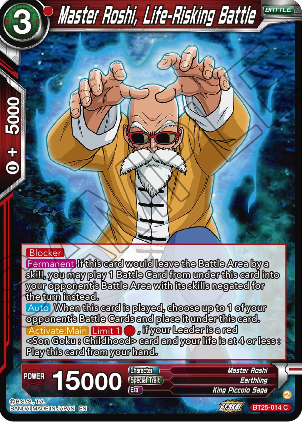 Master Roshi, Life-Risking Battle (BT25-014) [Legend of the Dragon Balls] | Shuffle n Cut Hobbies & Games