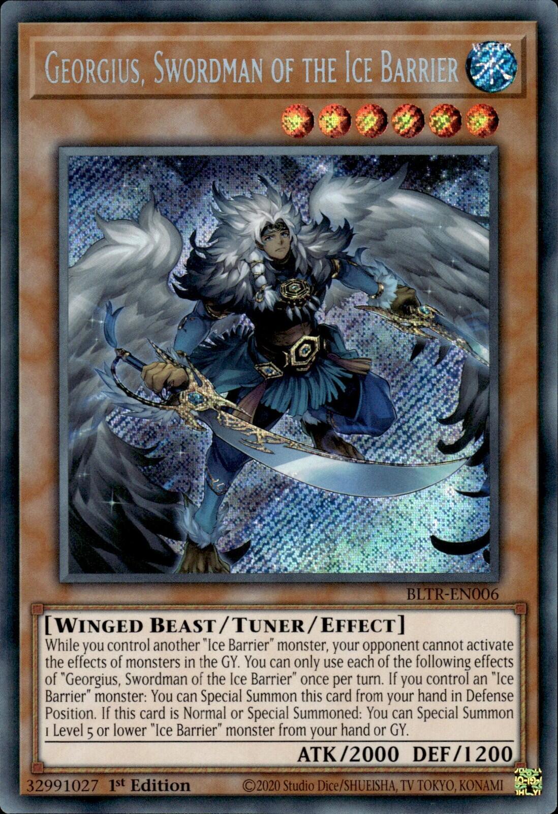 Georgius, Swordman of the Ice Barrier [BLTR-EN006] Secret Rare | Shuffle n Cut Hobbies & Games