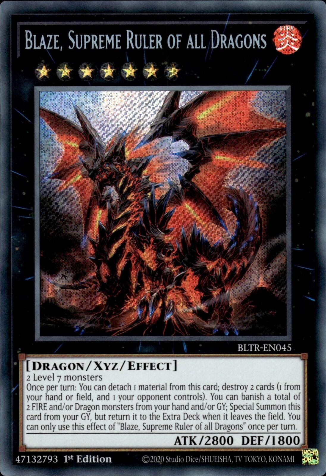 Blaze, Supreme Ruler of all Dragons [BLTR-EN045] Secret Rare | Shuffle n Cut Hobbies & Games