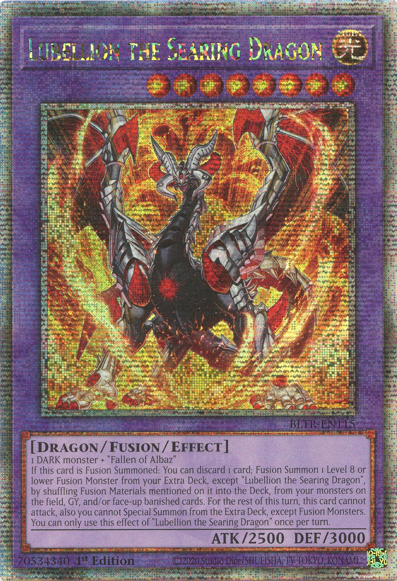 Lubellion the Searing Dragon (Quarter Century Secret Rare) [BLTR-EN115] Quarter Century Secret Rare | Shuffle n Cut Hobbies & Games