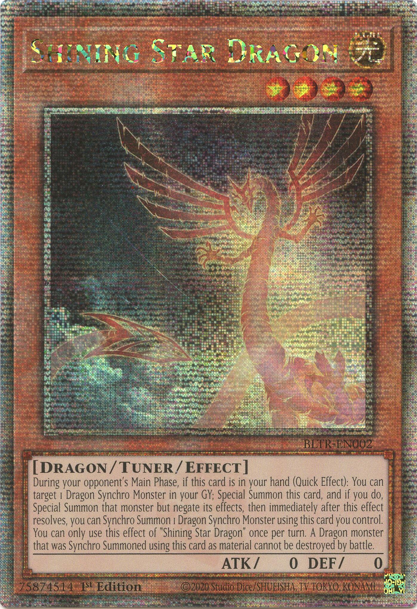 Shining Star Dragon (Quarter Century Secret Rare) [BLTR-EN002] Quarter Century Secret Rare | Shuffle n Cut Hobbies & Games