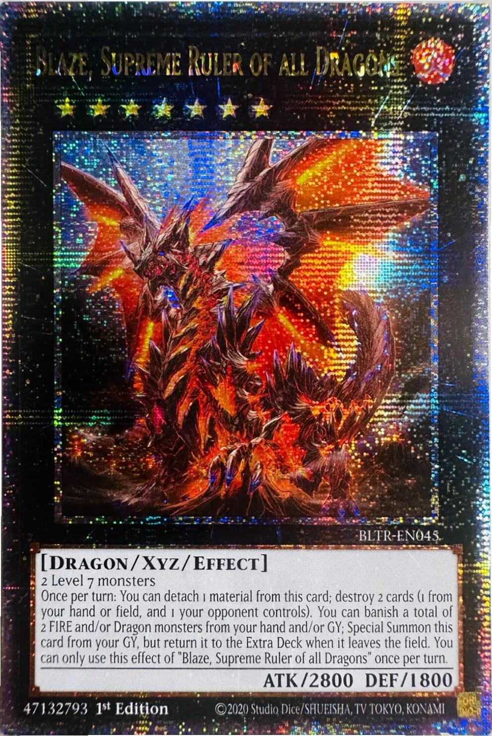 Blaze, Supreme Ruler of all Dragons (Quarter Century Secret Rare) [BLTR-EN045] Quarter Century Secret Rare | Shuffle n Cut Hobbies & Games