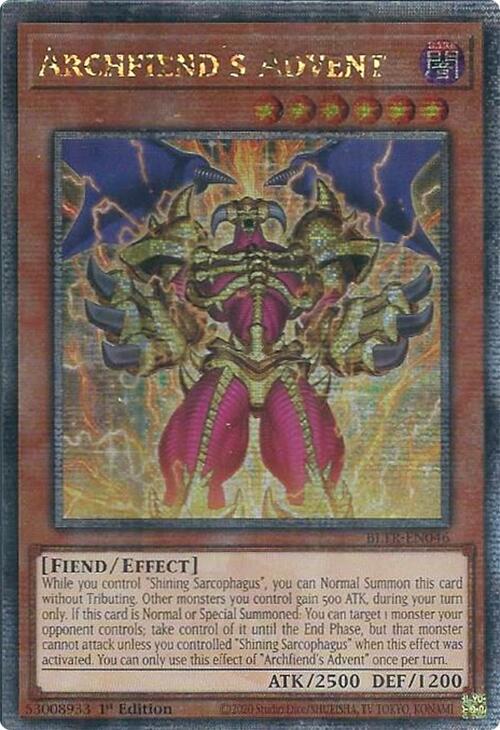 Archfiend's Advent (Quarter Century Secret Rare) [BLTR-EN046] Quarter Century Secret Rare | Shuffle n Cut Hobbies & Games