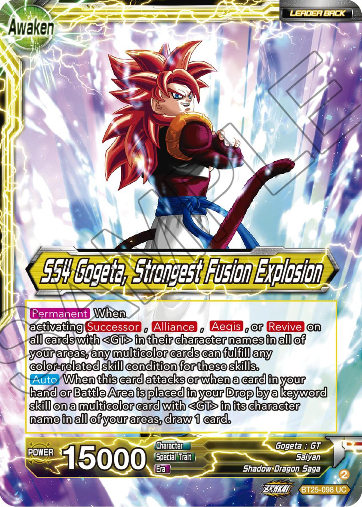 SS4 Son Goku & SS4 Vegeta // SS4 Gogeta, Strongest Fusion Explosion (BT25-098 UC) [Legend of the Dragon Balls] | Shuffle n Cut Hobbies & Games