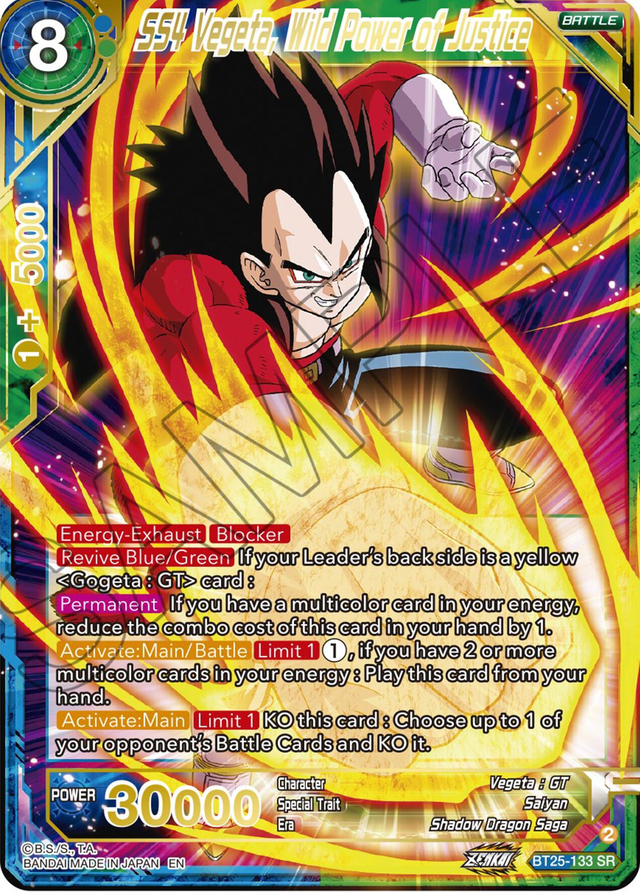 SS4 Vegeta, Wild Power of Justice (BT25-133) [Legend of the Dragon Balls] | Shuffle n Cut Hobbies & Games