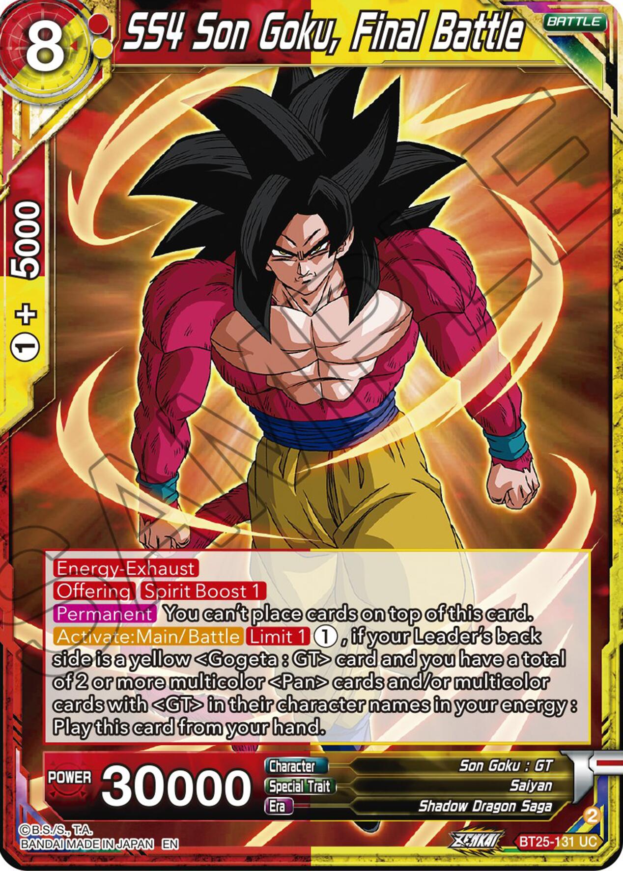 SS4 Son Goku, Final Battle (BT25-131) [Legend of the Dragon Balls] | Shuffle n Cut Hobbies & Games