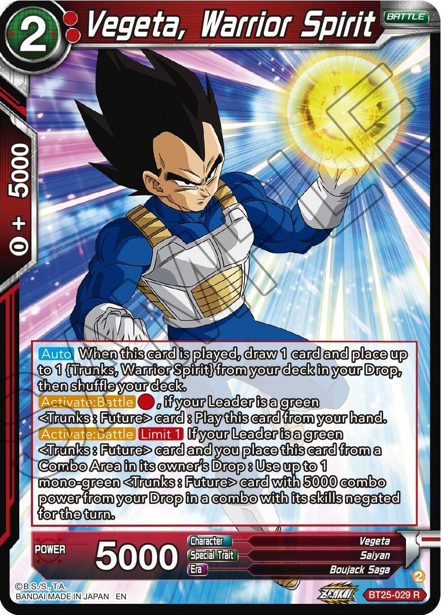 Vegeta, Warrior Spirit (BT25-029) [Legend of the Dragon Balls] | Shuffle n Cut Hobbies & Games