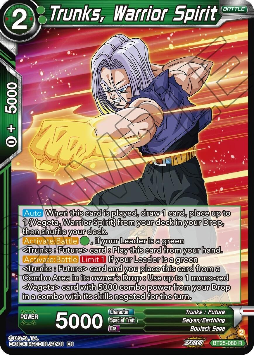 Trunks, Warrior Spirit (BT25-080) [Legend of the Dragon Balls] | Shuffle n Cut Hobbies & Games