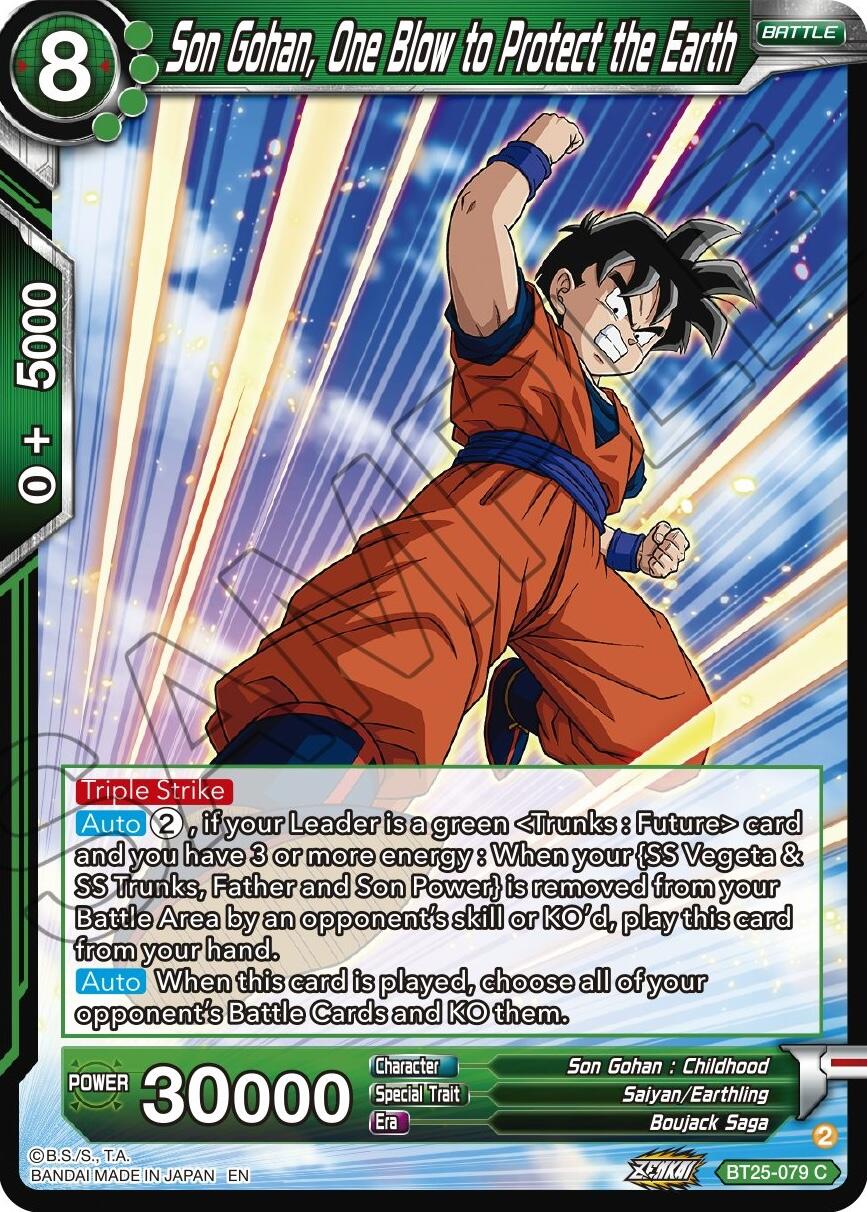 Son Gohan, One Blow to Protect the Earth (BT25-079) [Legend of the Dragon Balls] | Shuffle n Cut Hobbies & Games