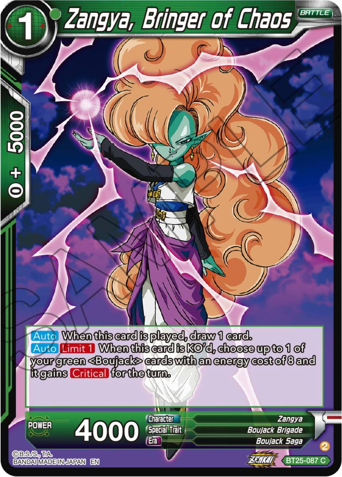 Zangya, Bringer of Chaos (BT25-087) [Legend of the Dragon Balls] | Shuffle n Cut Hobbies & Games