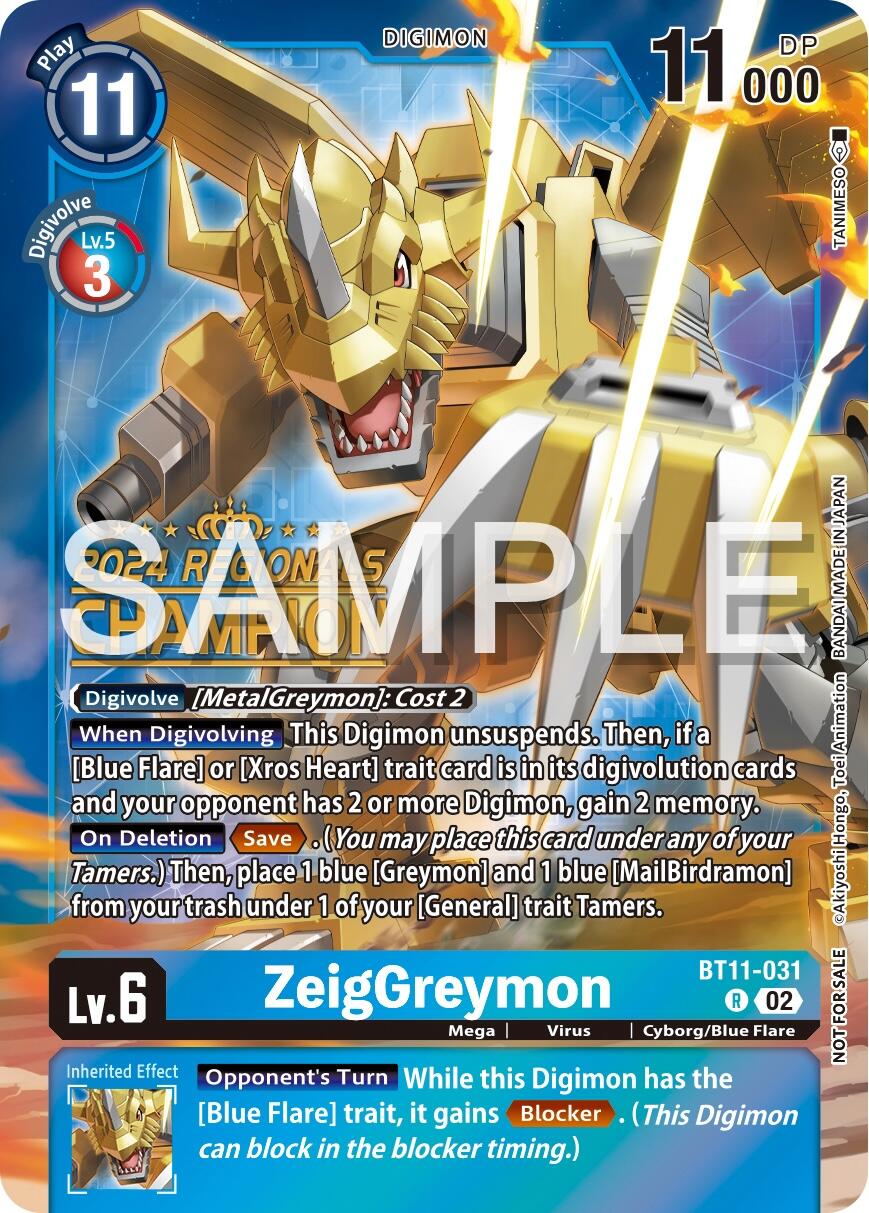 ZeigGreymon [BT11-031] (2024 Regionals Champion) [Dimensional Phase] | Shuffle n Cut Hobbies & Games