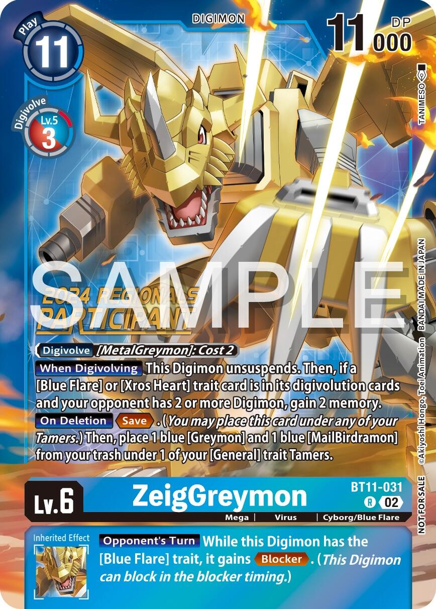 ZeigGreymon [BT11-031] (2024 Regionals Participant) [Dimensional Phase] | Shuffle n Cut Hobbies & Games