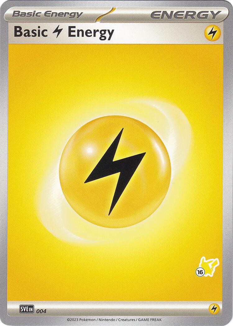 Basic Lightning Energy (004) (Pikachu Stamp #16) [Battle Academy 2024] | Shuffle n Cut Hobbies & Games