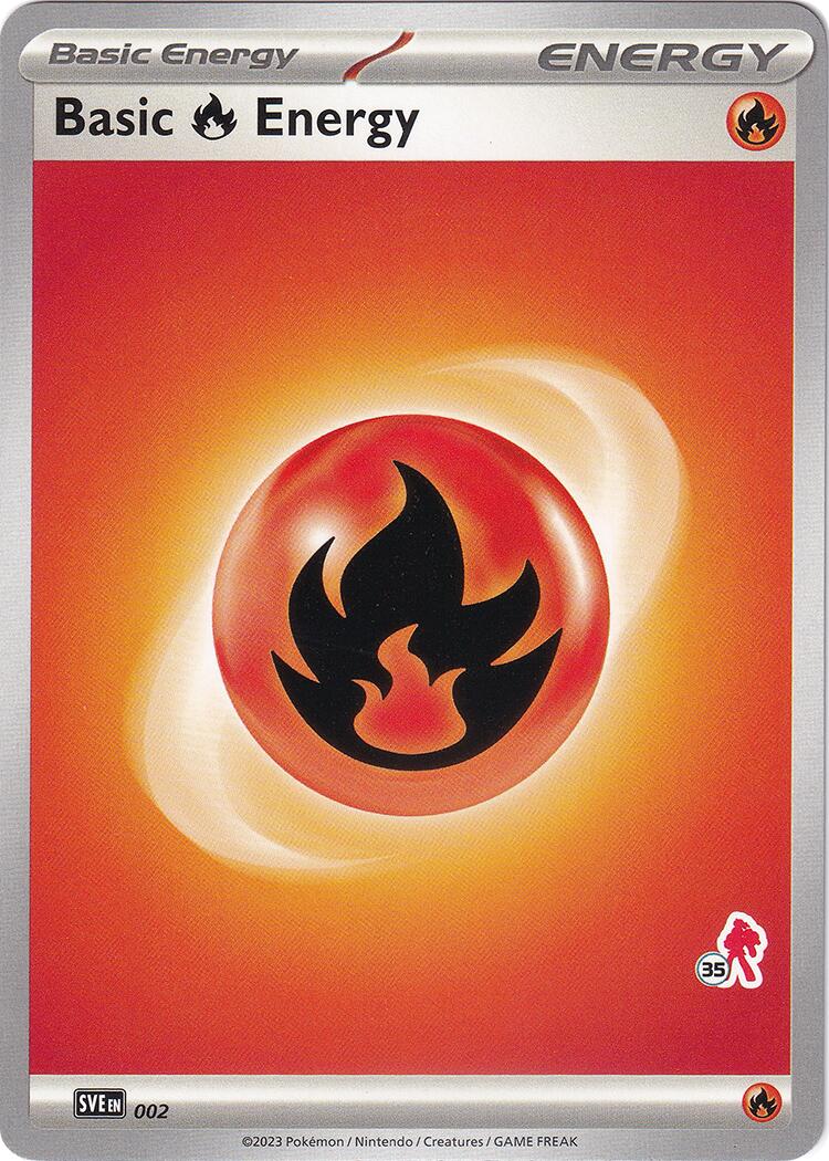 Basic Fire Energy (002) (Armarouge Stamp #35) [Battle Academy 2024] | Shuffle n Cut Hobbies & Games