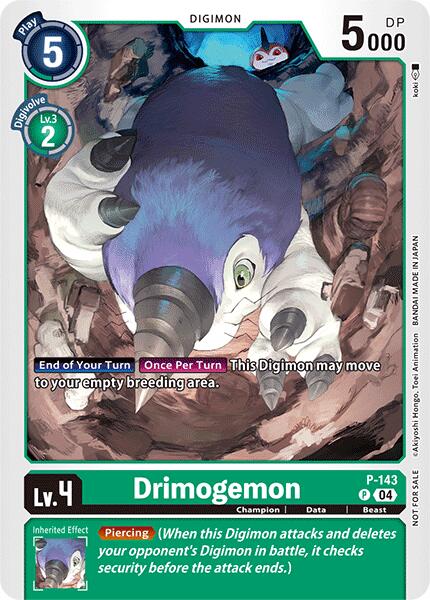 Drimogemon [P-143] (Store Tournament 2024 Jul. – Sep. Participation Pack) [Promotional Cards] | Shuffle n Cut Hobbies & Games