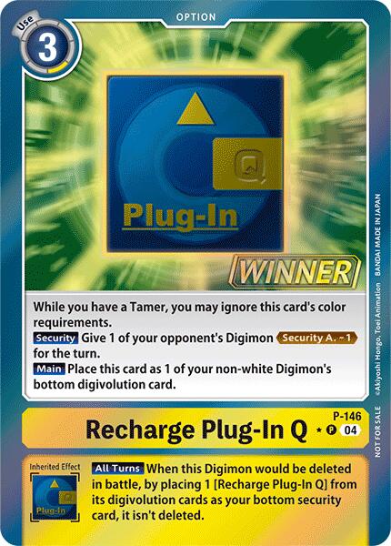 Recharge Plug-In Q [P-146] (Store Tournament 2024 Jul. – Sep. Winner Pack) [Promotional Cards] | Shuffle n Cut Hobbies & Games