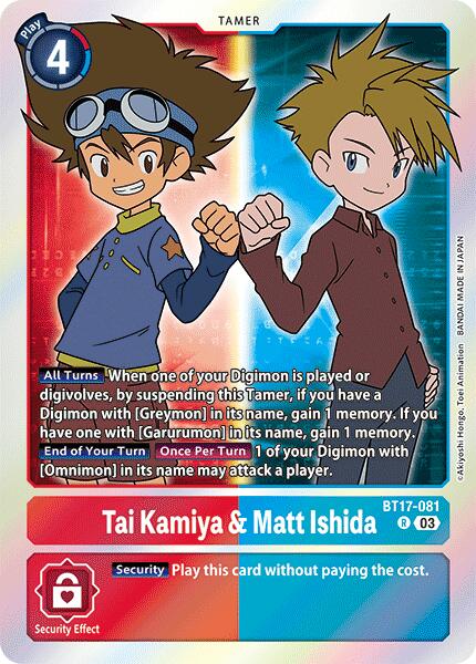 Tai Kamiya & Matt Ishida [BT17-081] [Secret Crisis] | Shuffle n Cut Hobbies & Games