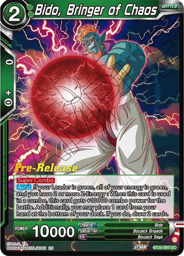 Bido, Bringer of Chaos (BT25-093) [Legend of the Dragon Balls Prerelease Promos] | Shuffle n Cut Hobbies & Games