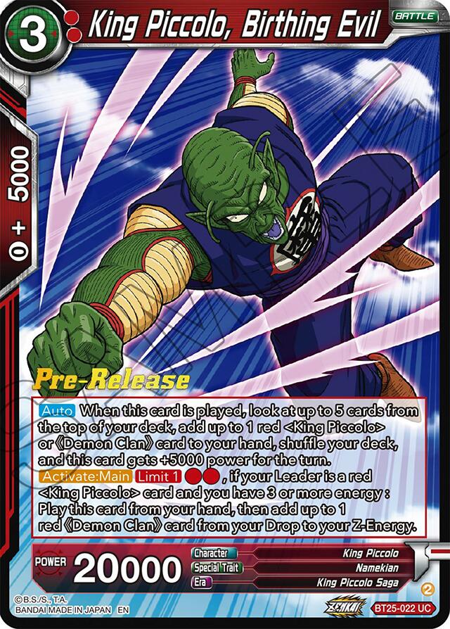 King Piccolo, Birthing Evil (BT25-022) [Legend of the Dragon Balls Prerelease Promos] | Shuffle n Cut Hobbies & Games