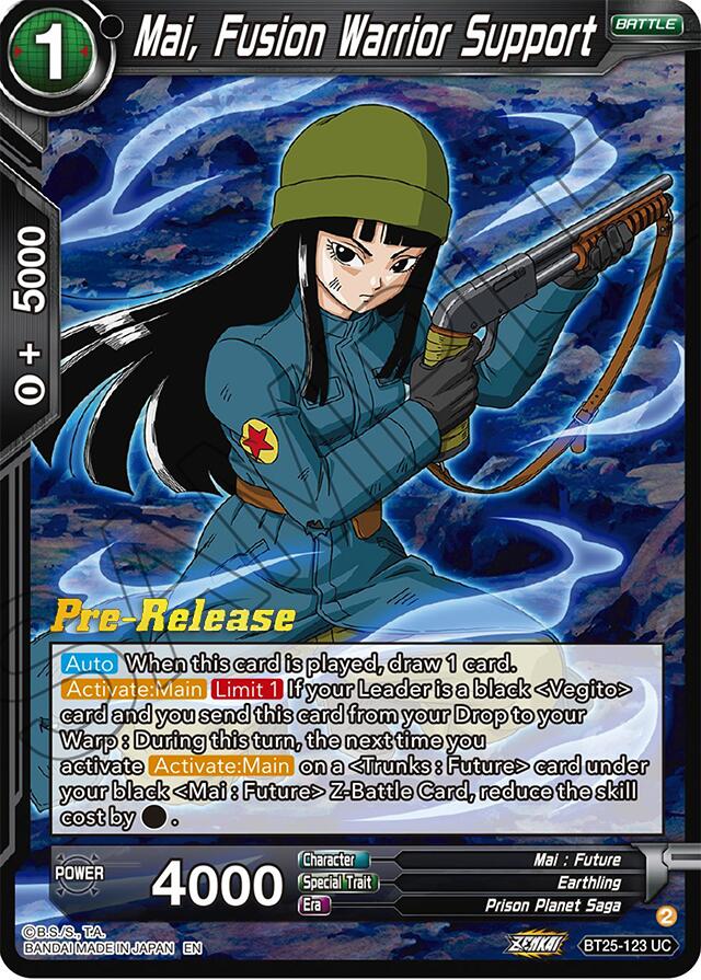 Mai, Fusion Warrior Support (BT25-123) [Legend of the Dragon Balls Prerelease Promos] | Shuffle n Cut Hobbies & Games