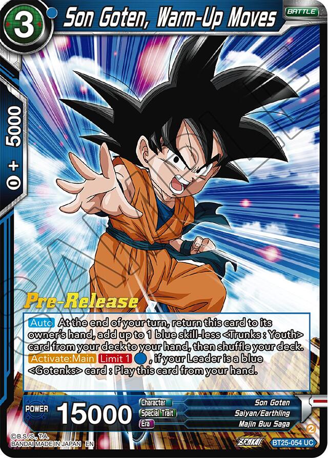 Son Goten, Warm-Up Moves (BT25-054) [Legend of the Dragon Balls Prerelease Promos] | Shuffle n Cut Hobbies & Games