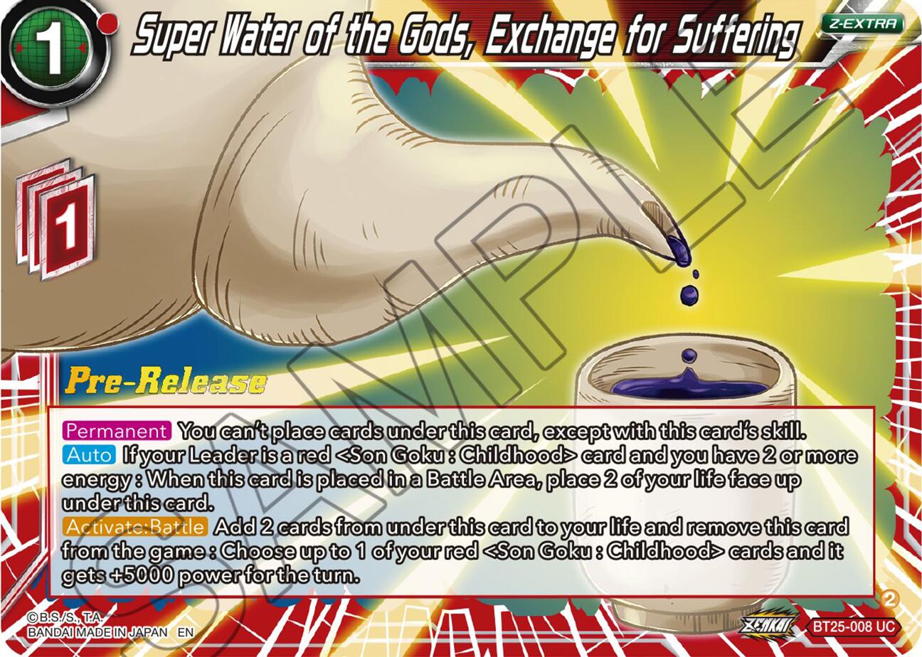 Super Water of the Gods, Exchange for Suffering (BT25-008) [Legend of the Dragon Balls Prerelease Promos] | Shuffle n Cut Hobbies & Games