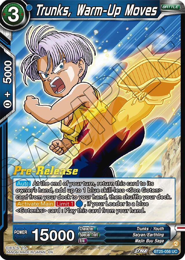 Trunks, Warm-Up Moves (BT25-056) [Legend of the Dragon Balls Prerelease Promos] | Shuffle n Cut Hobbies & Games