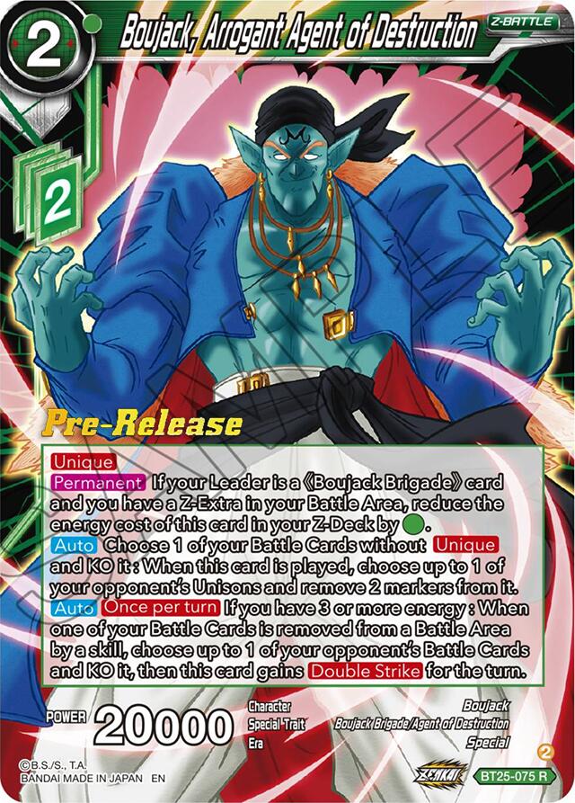 Boujack, Arrogant Agent of Destruction (BT25-075) [Legend of the Dragon Balls Prerelease Promos] | Shuffle n Cut Hobbies & Games