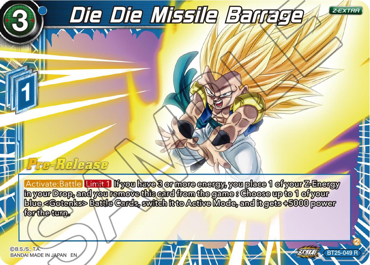 Die Die Missile Barrage (BT25-049) [Legend of the Dragon Balls Prerelease Promos] | Shuffle n Cut Hobbies & Games