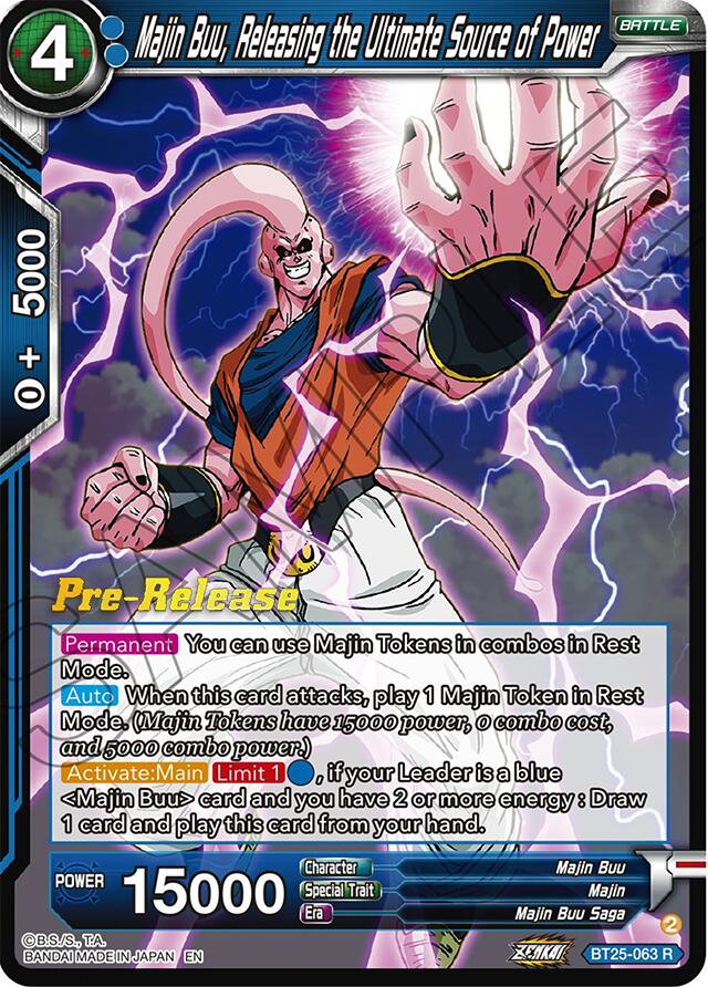 Majin Buu, Releasing the Ultimate Source of Power (BT25-063) [Legend of the Dragon Balls Prerelease Promos] | Shuffle n Cut Hobbies & Games