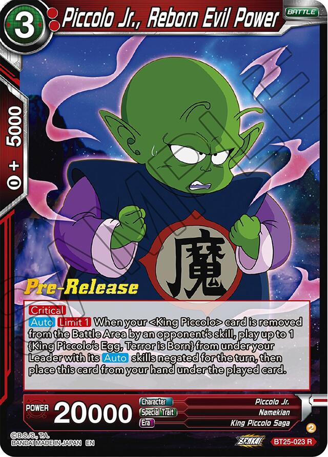 Piccolo Jr., Reborn Evil Power (BT25-023) [Legend of the Dragon Balls Prerelease Promos] | Shuffle n Cut Hobbies & Games