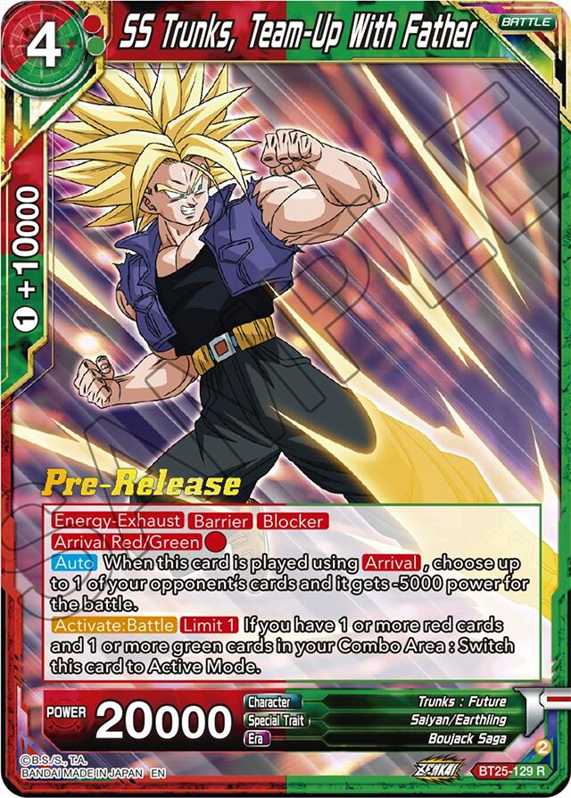 SS Trunks, Team-Up With Father (BT25-129) [Legend of the Dragon Balls Prerelease Promos] | Shuffle n Cut Hobbies & Games