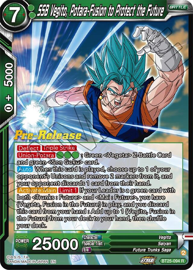 SSB Vegito, Potara-Fusion to Protect the Future (BT25-094) [Legend of the Dragon Balls Prerelease Promos] | Shuffle n Cut Hobbies & Games