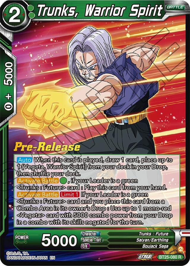 Trunks, Warrior Spirit (BT25-080) [Legend of the Dragon Balls Prerelease Promos] | Shuffle n Cut Hobbies & Games