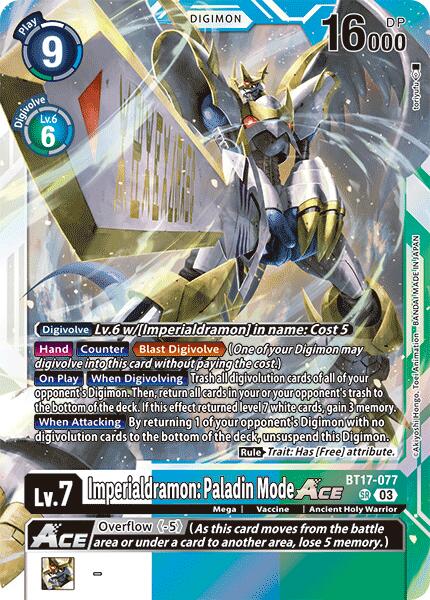 Imperialdramon: Paladin Mode ACE [BT17-077] [Secret Crisis] | Shuffle n Cut Hobbies & Games