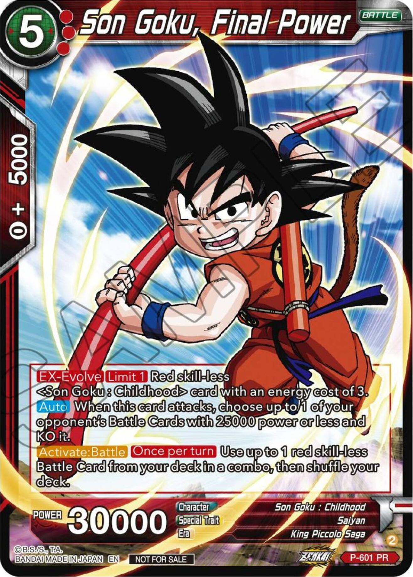 Son Goku, Final Power (Tournament Pack Vol. 8) (P-601) [Promotion Cards] | Shuffle n Cut Hobbies & Games