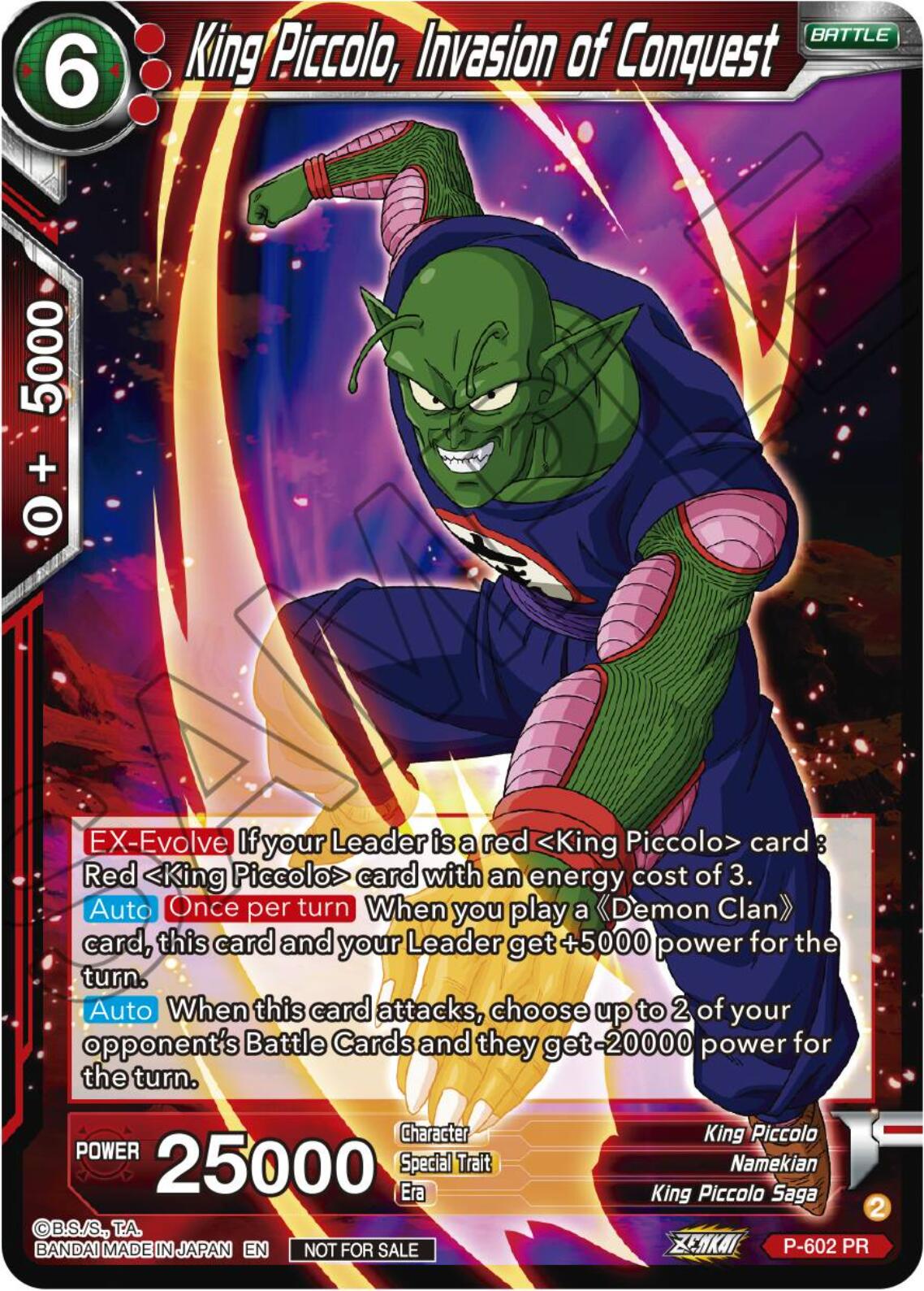 King Piccolo, Invasion of Conquest (Tournament Pack Vol. 8) (P-602) [Promotion Cards] | Shuffle n Cut Hobbies & Games