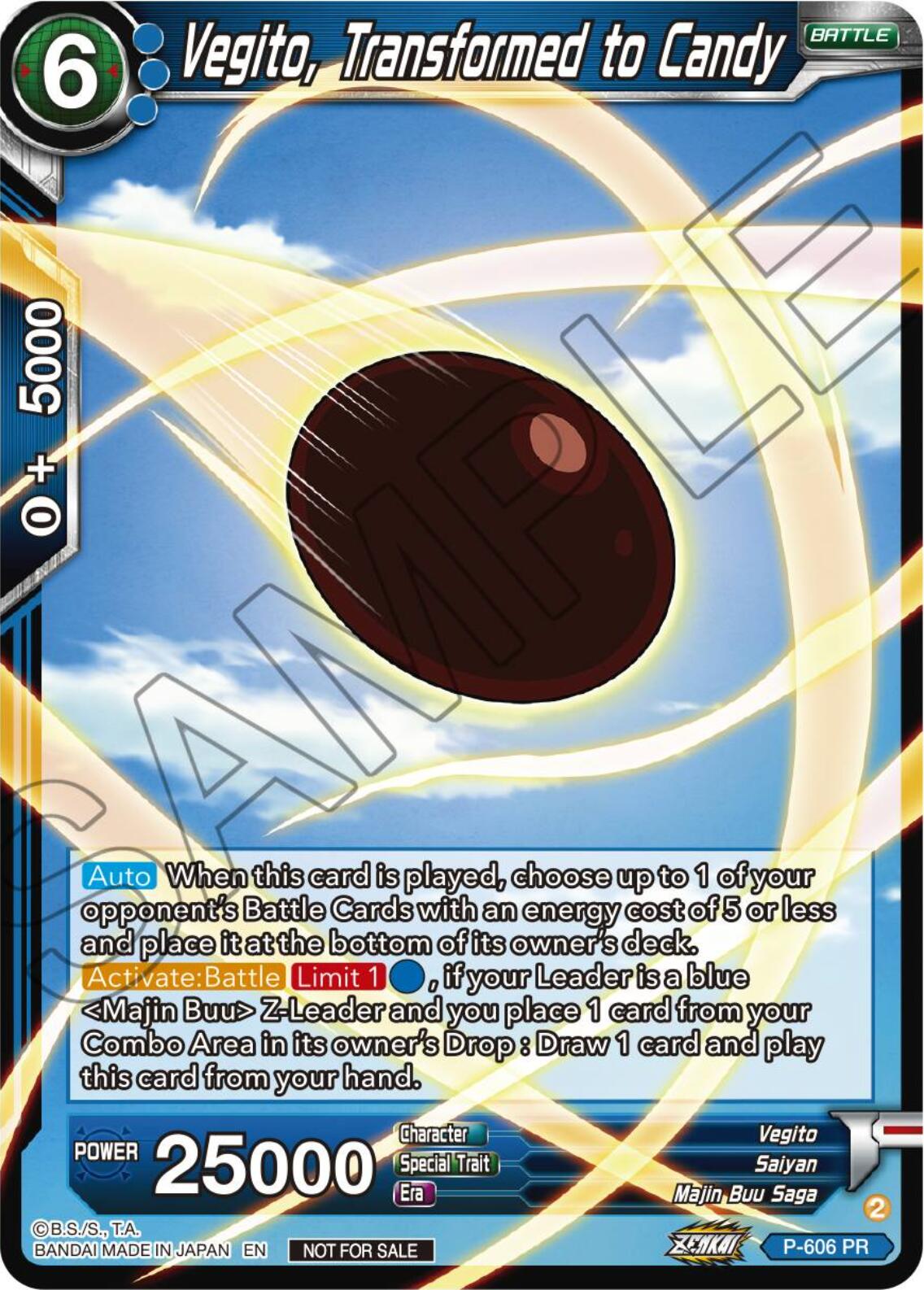 Vegito, Transformed to Candy (Tournament Pack Vol. 8) (P-606) [Promotion Cards] | Shuffle n Cut Hobbies & Games