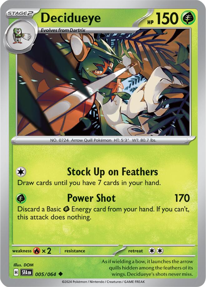 Decidueye (005/064) [Scarlet & Violet: Shrouded Fable] | Shuffle n Cut Hobbies & Games