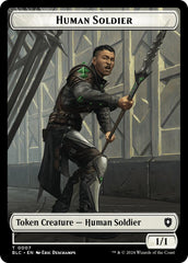 Human Soldier // Wolf (035) Double-Sided Token [Bloomburrow Commander Tokens] | Shuffle n Cut Hobbies & Games