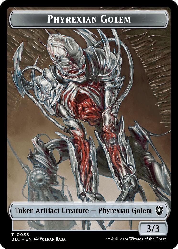 Phyrexian Golem // Faerie Double-Sided Token [Bloomburrow Commander Tokens] | Shuffle n Cut Hobbies & Games