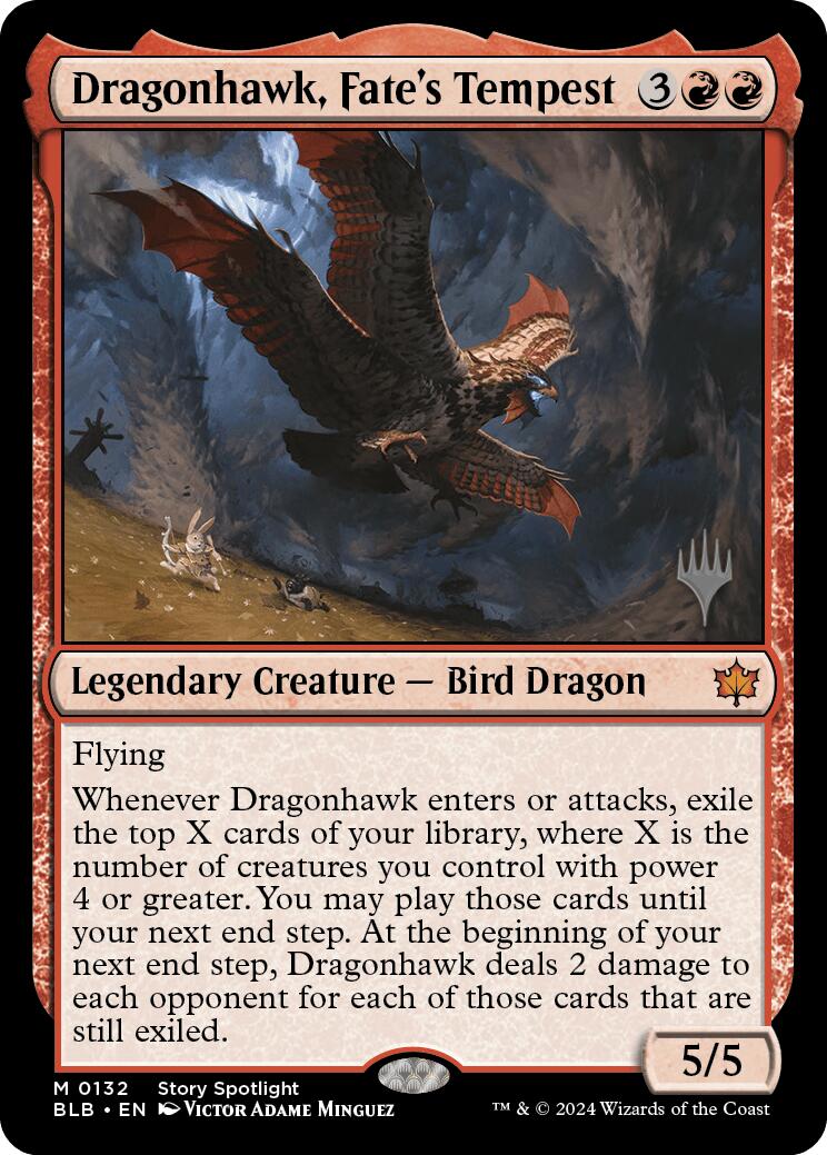 Dragonhawk, Fate's Tempest (Promo Pack) [Bloomburrow Promos] | Shuffle n Cut Hobbies & Games