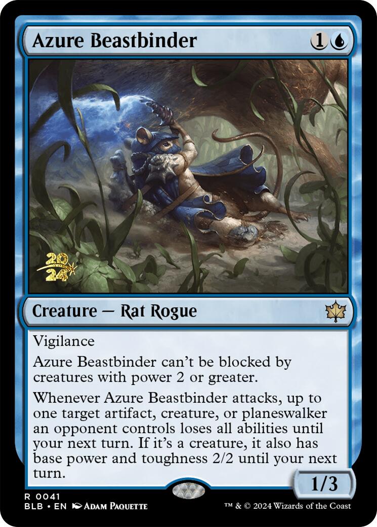 Azure Beastbinder [Bloomburrow Prerelease Promos] | Shuffle n Cut Hobbies & Games